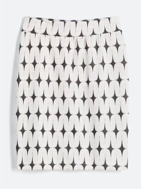 Black and White Geometric Pencil Skirt